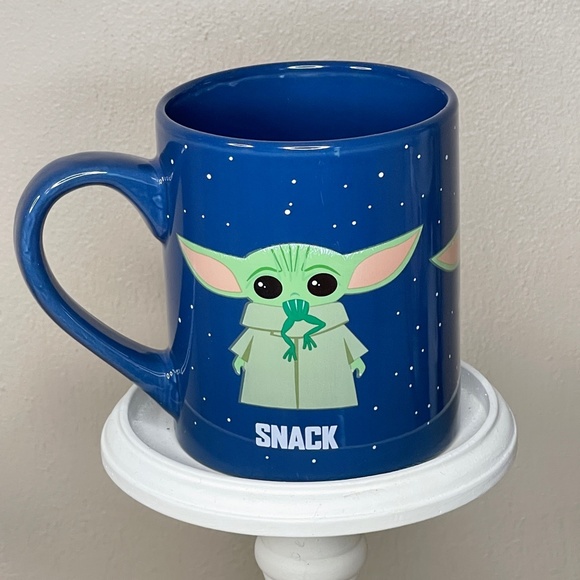 Star Wars The Child 'Protect, Attack, Snack' Blue Spotted Ceramic Coffee… - Picture 4 of 6